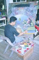 Umbrella Painter, Floating Market, Bangkok